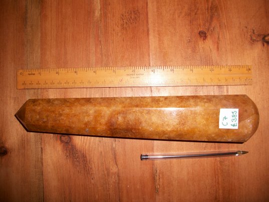 photo - huge citrine or golden quartz crystal wand